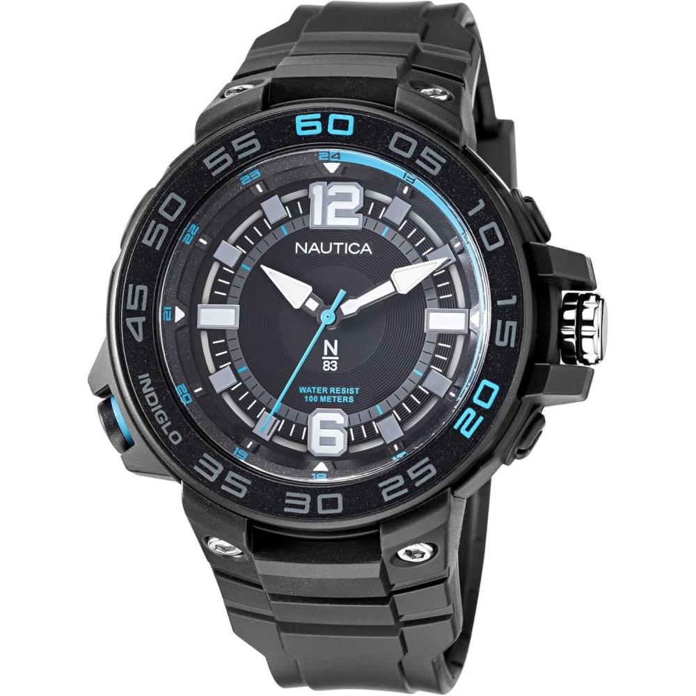 imageNautica Mens NS3 Sporty WatchBlackBlackBlack