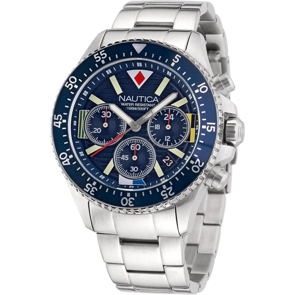 imageNautica Mens Westport WatchSilverBlueSilver