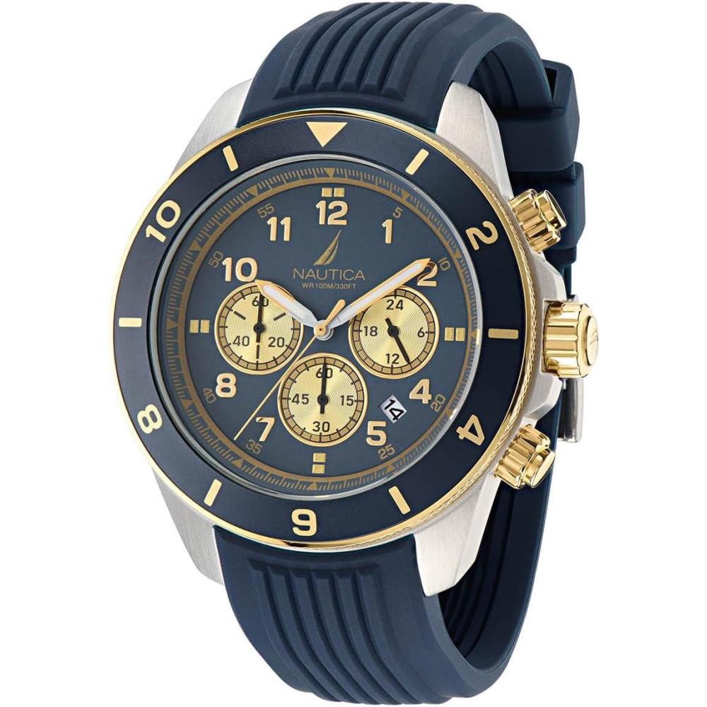 imageNautica One Mens WatchBlueGoldSilver