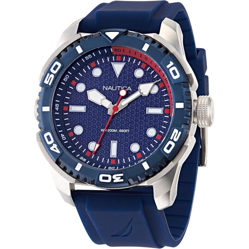 imageNautica Sporty Mens WatchBlackBlueSilver