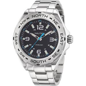 Nautica Men’s Clearwater Beach Watch(Silver/Black/Silver)