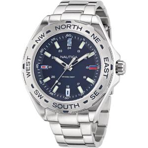 Nautica Men’s Clearwater Beach Watch(Silver/Blue/Silver)