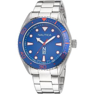 Nautica Men’s Finn World Watch(Silver/Blue/Silver)