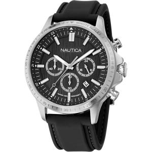 Nautica Men’s NCT Blue Ocean Chronograph Watch(Black/Black/Silver)