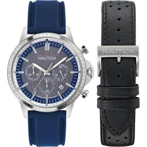 Nautica Men’s NCT Blue Ocean Chronograph Watch(Blue/Black/Silver)