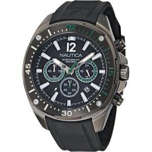 Nautica Men’s NCT Blue Sail Chronograph Watch(Black Silicone/Black/Black)