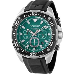 Nautica Men’s NCT Blue Sail Chronograph Watch(Black/Green/Silver)