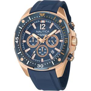 Nautica Men’s NCT Blue Sail Chronograph Watch(Blue/Blue/Rose Gold)