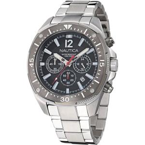 Nautica Men’s NCT Blue Sail Chronograph Watch(Silver/Gray/Silver)