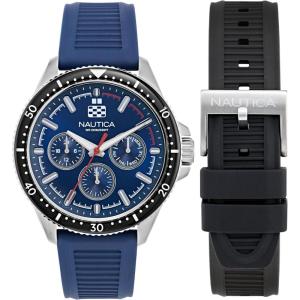 Nautica Men’s NCT Windrose 46mm Watch(Blue-Black/Blue/Silver)