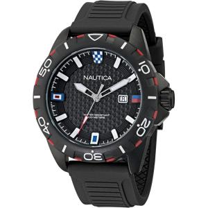 Nautica Men’s NSR Silicone Watch(Black/Black/Black)