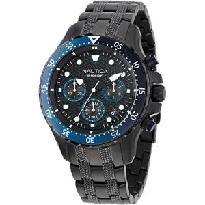 Nautica Men’s NST Chronograph 44mm Watch(Black/Black/Black)