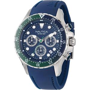 Nautica Men’s NST Chronograph 44mm Watch(Blue/Blue-Green/Silver)
