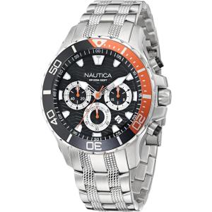Nautica Men’s NST Chronograph 44mm Watch(Silver/Black/Silver)