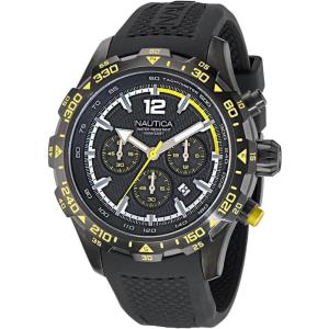 Nautica Men’s NST Chronograph 46mm Watch(Black/Black/IP Black)