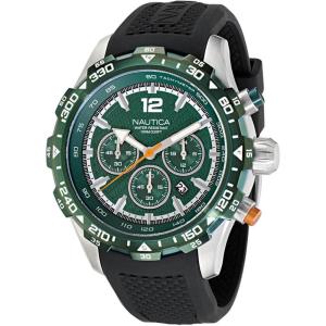 Nautica Men’s NST Chronograph 46mm Watch(Black/Green/Silver)