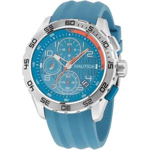 Nautica Men’s NST Chronograph 47mm Watch(Light Blue/Light Blue/Silver)