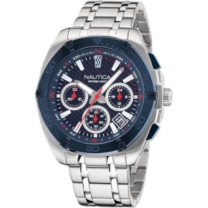 Nautica Men’s Tin Can Bay Watch(Silver-Blue/Blue/Silver)