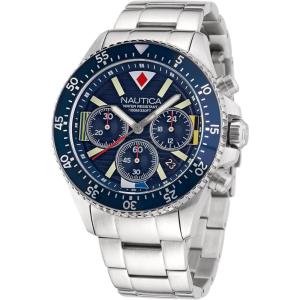 Nautica Men’s Westport Watch(Silver/Blue/Silver)