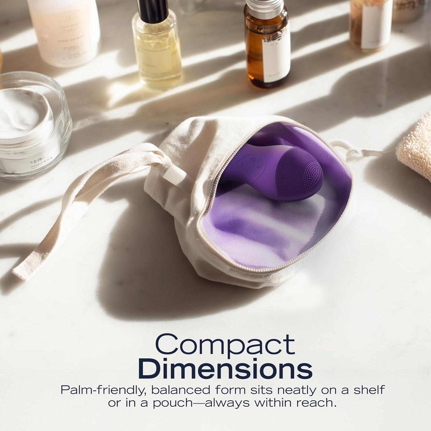imageNautica PC120 Facial Cleansing Brush Made with UltraHygienic Soft Silicone Waterproof Rechargeable Vibrating Face Exfoliator Scrub Brush with Sonic Technology for Men amp Women Summer SunHy Purple