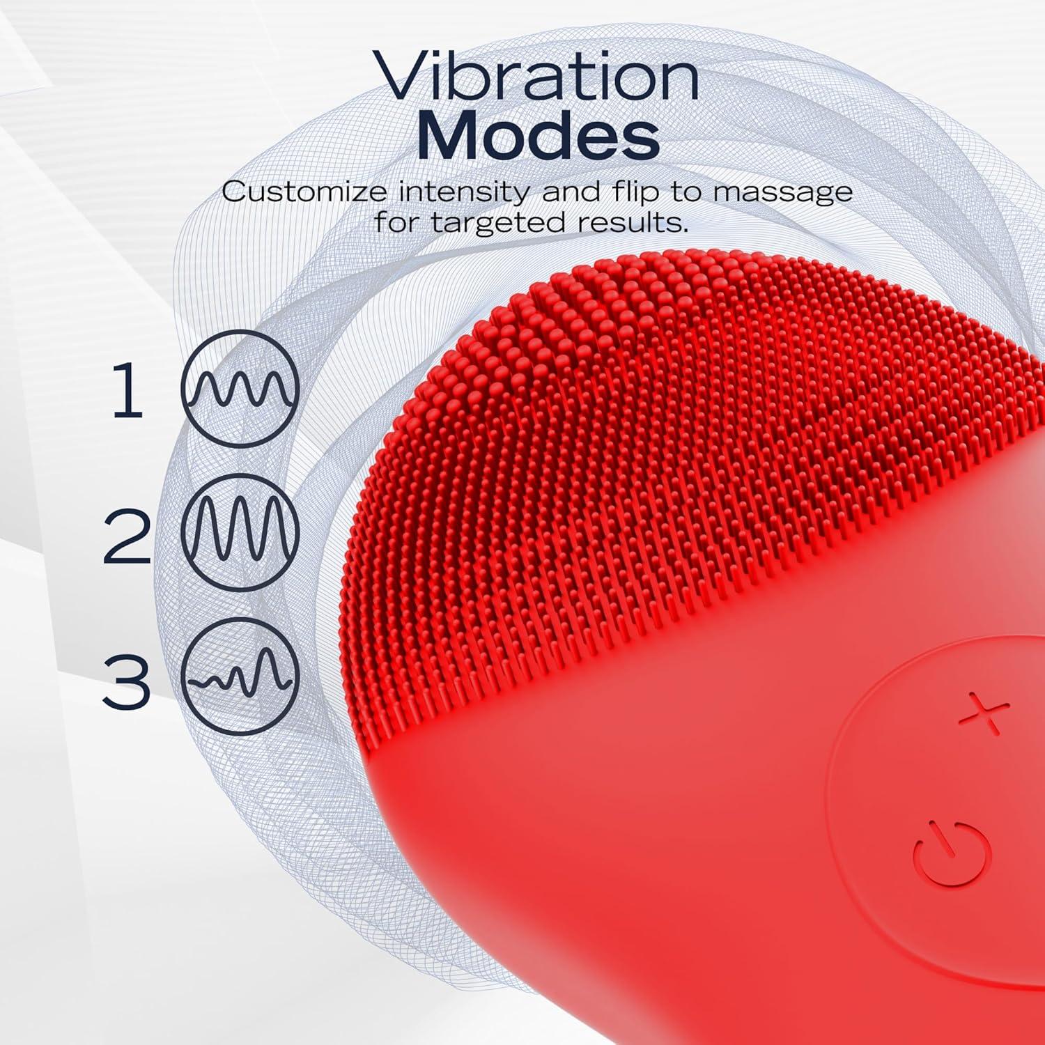 imageNautica PC120 Facial Cleansing Brush Made with UltraHygienic Soft Silicone Waterproof Rechargeable Vibrating Face Exfoliator Scrub Brush with Sonic Technology for Men amp Women Summer SunDancing Red