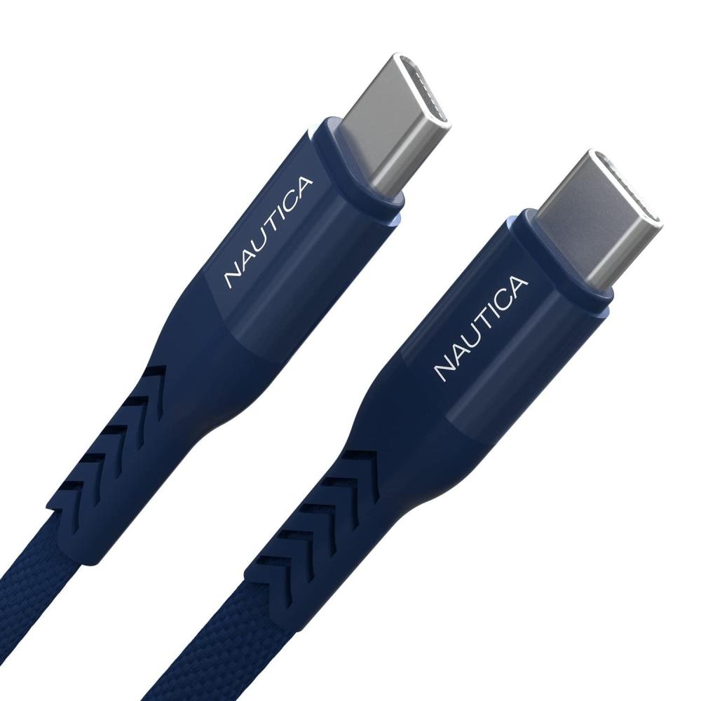 imageNautica TypeC to TypeC Cable USBC to USBC Fast Charging Cable with 65W Power Delivery amp 480Mbps Data Transfer Compatible for Google Pixel Samsung and Apple Devices and More 4FT REDNavy