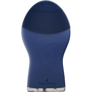 Nautica PC120 Facial Cleansing Brush Made with Ultra-Hygienic Soft Silicone, Waterproof, Rechargeable Vibrating Face Exfoliator Scrub Brush with Sonic Technology for Men & Women – Summer Sun(Navy)