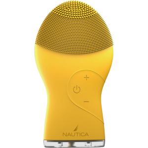Nautica PC120 Facial Cleansing Brush Made with Ultra-Hygienic Soft Silicone, Waterproof, Rechargeable Vibrating Face Exfoliator Scrub Brush with Sonic Technology for Men & Women – Summer Sun(Summer Sun)