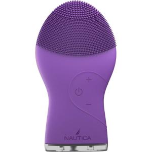 Nautica PC120 Facial Cleansing Brush Made with Ultra-Hygienic Soft Silicone, Waterproof, Rechargeable Vibrating Face Exfoliator Scrub Brush with Sonic Technology for Men & Women – Summer Sun(Hy Purple)