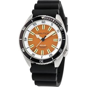 Nautica Vintage Men’s Watch(Black/Orange/Silver)