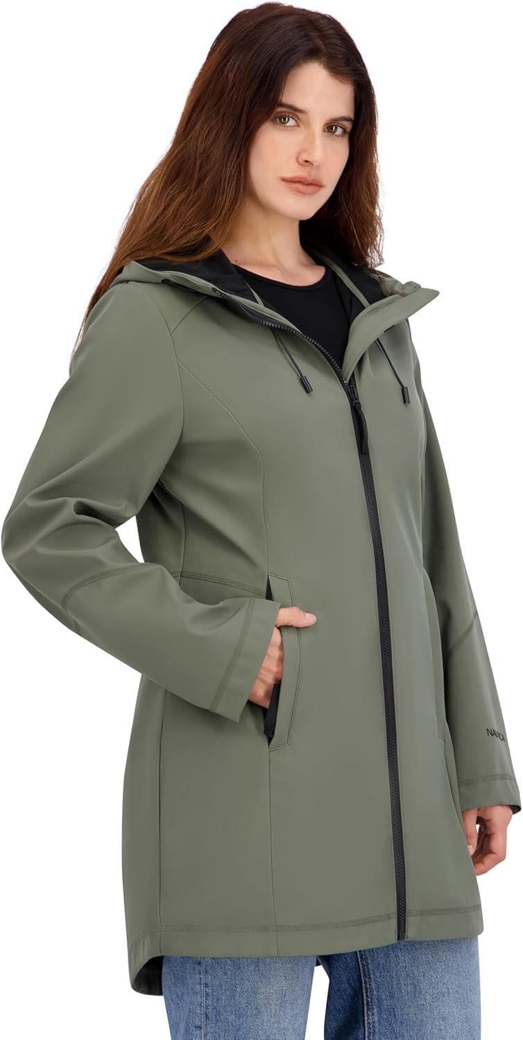imageNautica Womens Aline Rain CoatSage