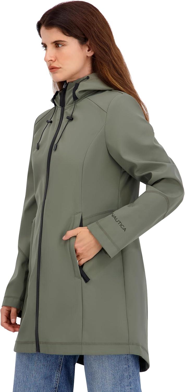 imageNautica Womens Aline Rain CoatSage