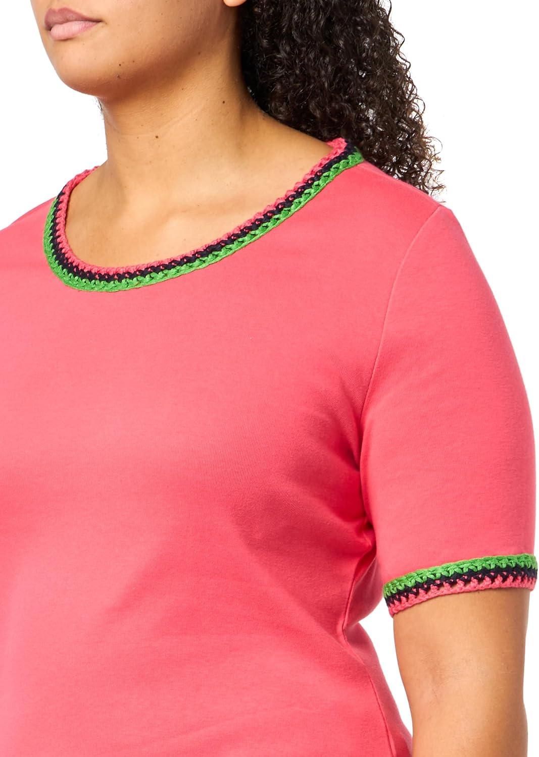 imageNautica Womens Cotton Short Sleeve Solid Knit TopRouge
