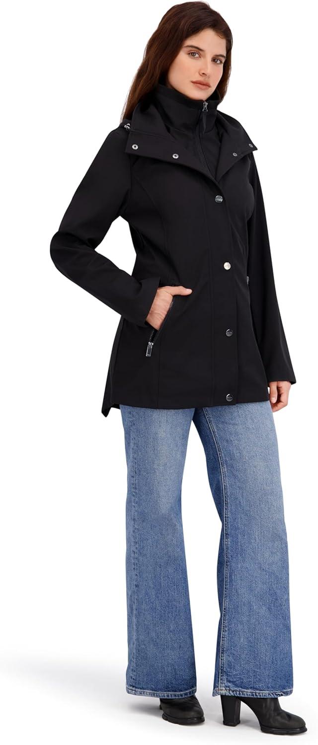 imageNautica Womens Hooded RaincoatBlack