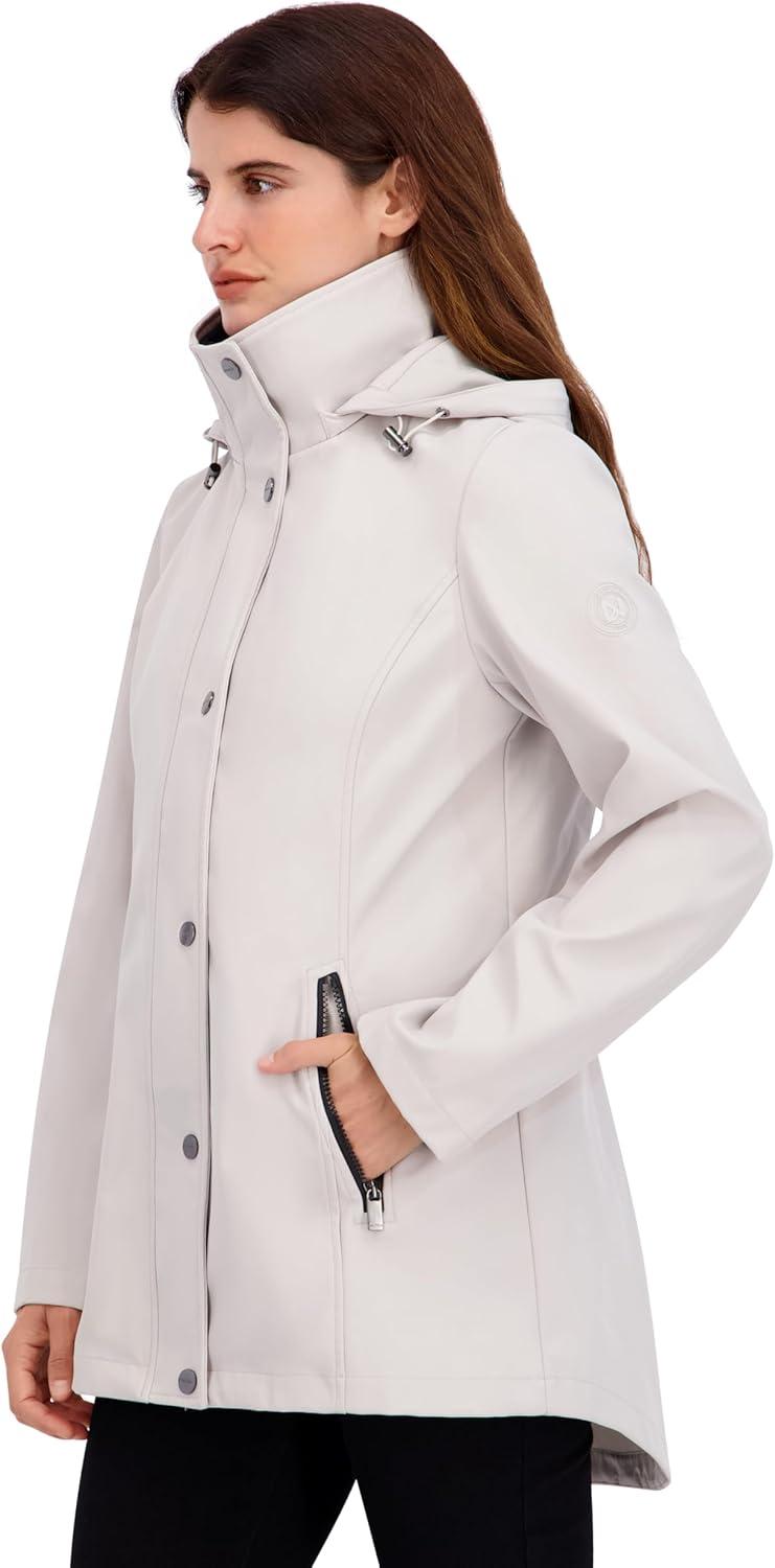 imageNautica Womens Hooded RaincoatStone