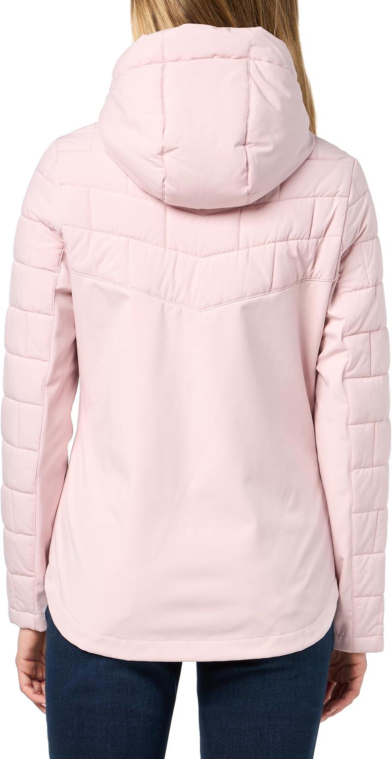 imageNautica Womens Mechanical Stretch Softshell Jacket Waterresistant Midweight Coat Attached HoodPowder Pink