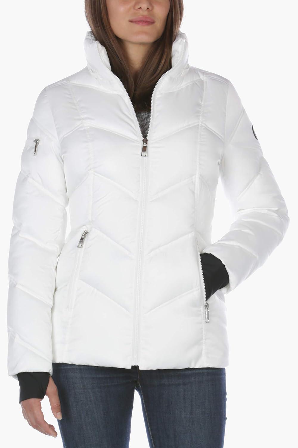 imageNautica Womens Mist Heavyweight Winter Coat Puffer Jacket With Detachable Faux Fur HoodMarshmallow