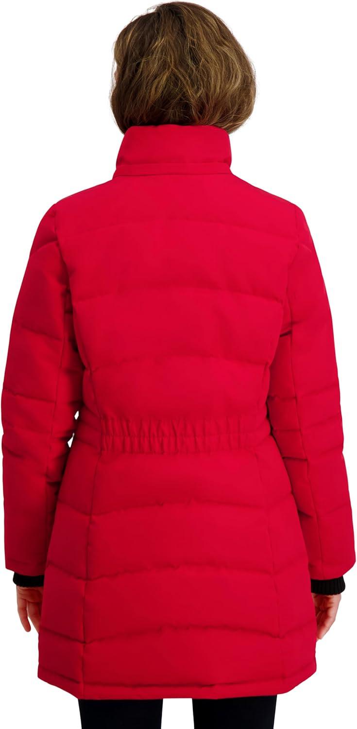 imageNautica Womens Mist Heavyweight Winter Coat Puffer Jacket With Detachable Faux Fur HoodNautica Red