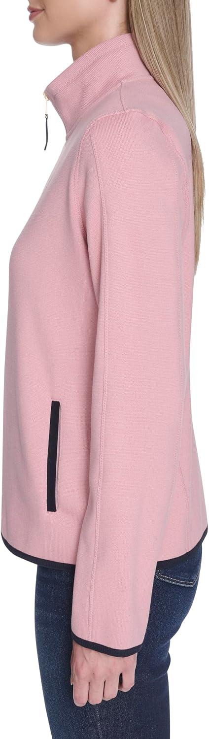imageNautica Womens Mockneck Zip Up Fleece JacketBridal Rose