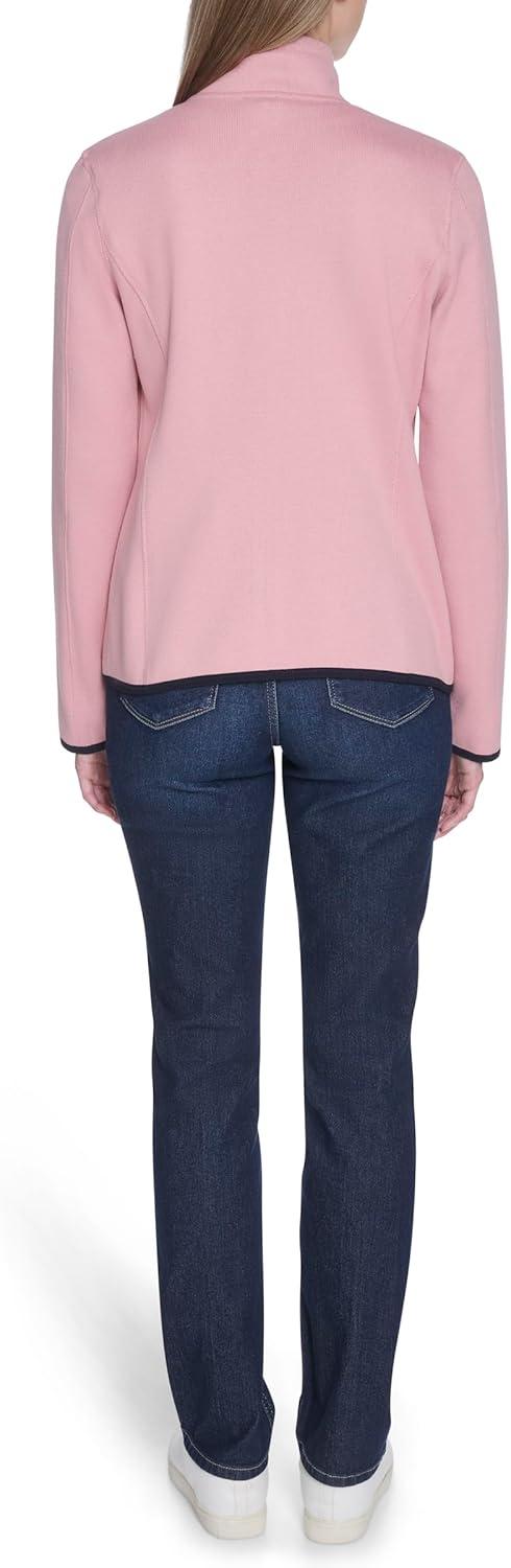 imageNautica Womens Mockneck Zip Up Fleece JacketBridal Rose