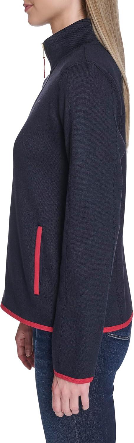 imageNautica Womens Mockneck Zip Up Fleece JacketNight Sky