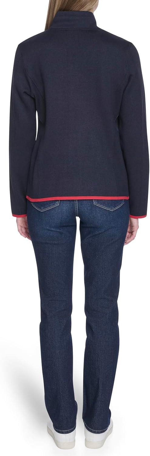 imageNautica Womens Mockneck Zip Up Fleece JacketNight Sky