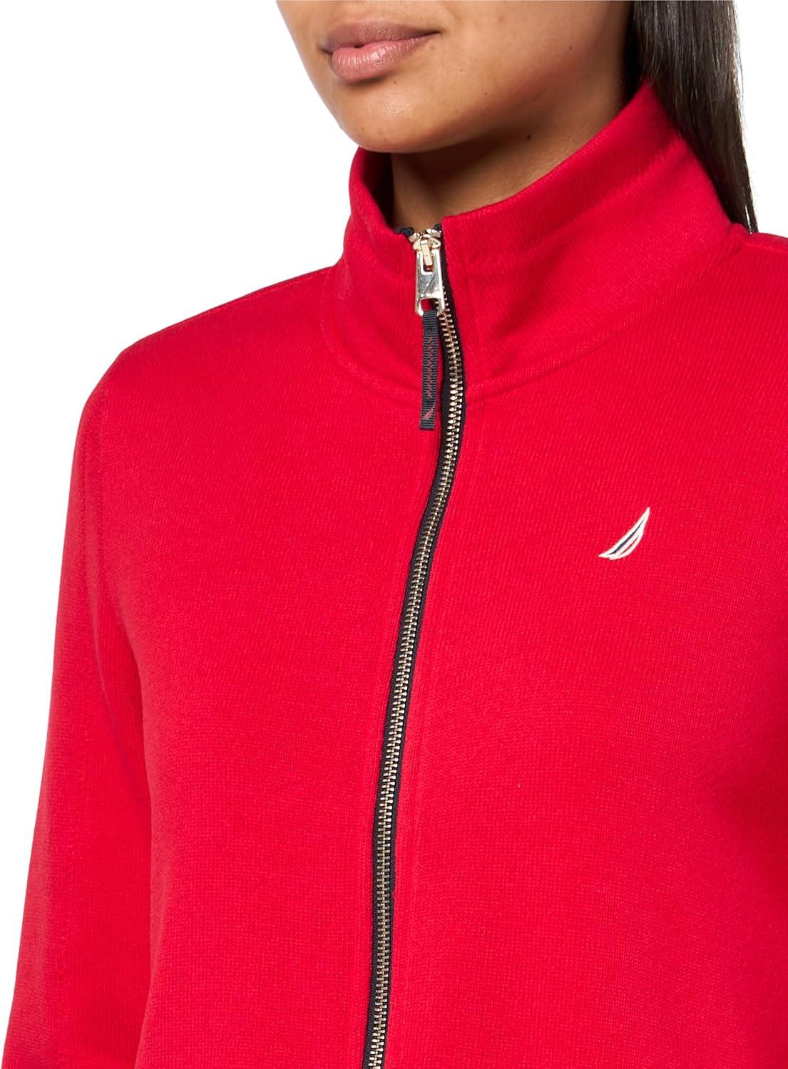 imageNautica Womens Mockneck Zip Up Fleece JacketRegatta Red