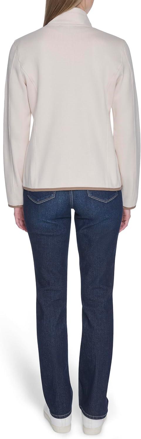 imageNautica Womens Mockneck Zip Up Fleece JacketWhite Swan