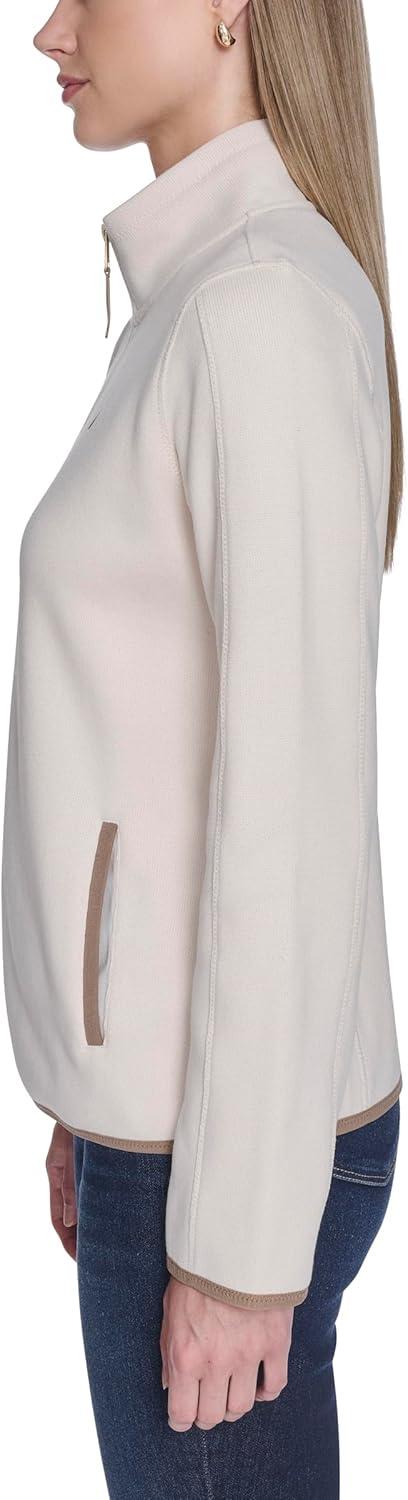 imageNautica Womens Mockneck Zip Up Fleece JacketWhite Swan
