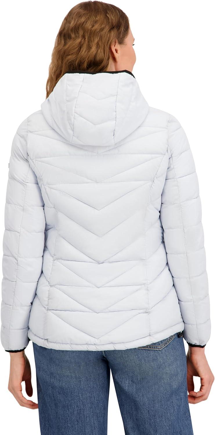 imageNautica Womens Packable Stretch Puffer Jacket Midweight Waterresistant Coat Adjustable HemBlue