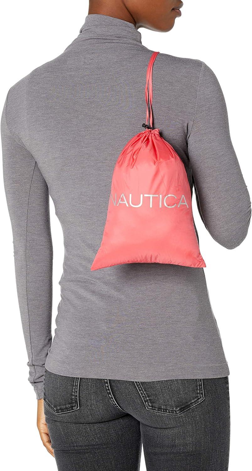 imageNautica Womens Packable Stretch Puffer Jacket Midweight Waterresistant Coat Adjustable HemPink