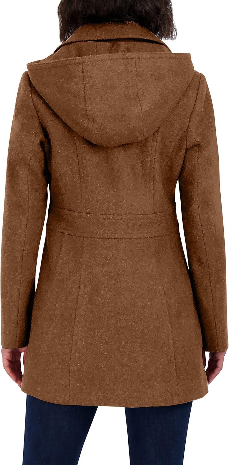 imageNautica Womens Peacoat Wool Blend Double Breasted Winter CoatCamel