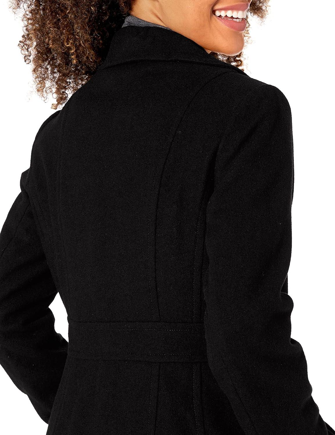 imageNautica Womens Peacoat Wool Blend Double Breasted Winter CoatGray