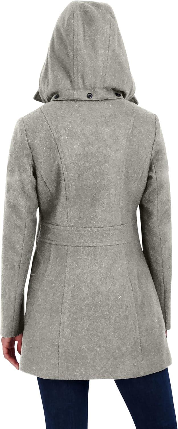 imageNautica Womens Peacoat Wool Blend Double Breasted Winter CoatHeather Grey
